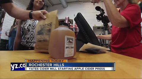 Yates Cider Mill begins pressing for cider on Friday