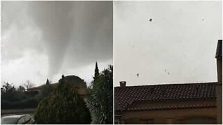 Skremmende tornado treffer Frankrike