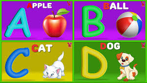 phonics song for TWO words- A for apple- abc learning with song for kids