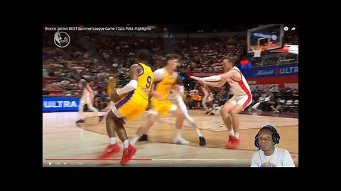 LAKERS FAN Reacts to Bronny James BEST Summer League Game 12pts FULL Highlights!