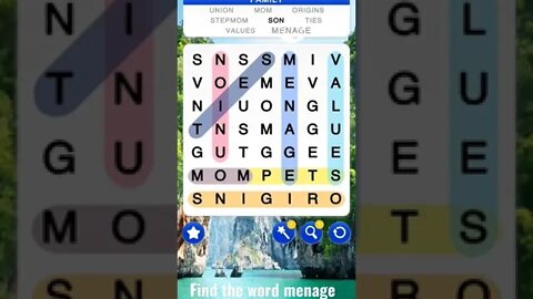 Find the word MENAGE (Word Search Game). #shorts