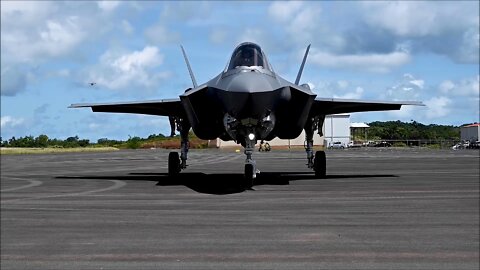 Marines Conduct Hot Pit Refueling on Air Force F-35A's - Valiant Shield 22