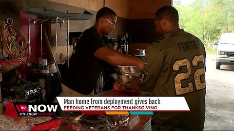 Riverview man home from deployment gives back to homeless veterans on Thanksgiving