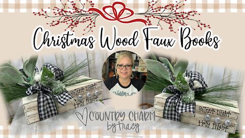 Christmas Wood Faux Books