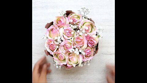 How to make roses box for Valentine's Day طريقة صنع علبة ورود لعيد الحب