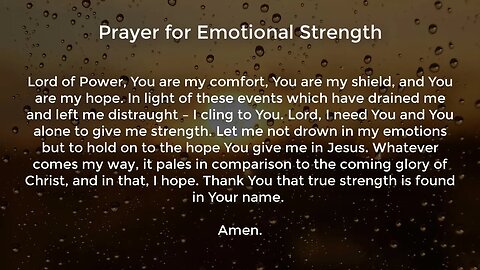 Prayer for Emotional Strength