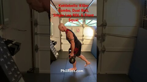 Kettlebells: Killer Combo- Dual Bell, 1 Leg RDL & Front Squat #masterphil #kettlebell #philross