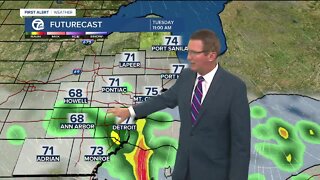 Evening storm chance decreases