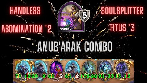 Hearthstone Battlegrounds: Reno 1st place // Anub'arak combo🔥🔥🔥