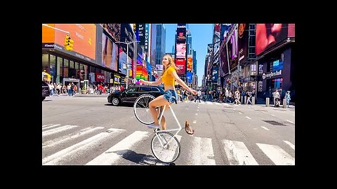 Beautiful Girl Biker Perform You Should See ▶️2 Incredible Bike Tricks in New York