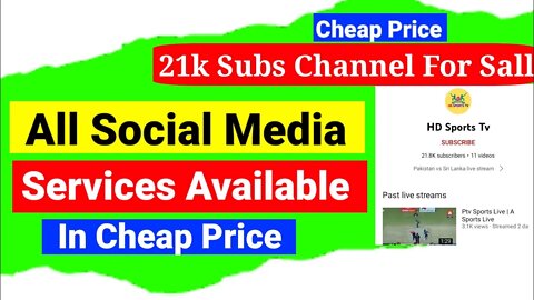 21k subs channel for sell || All social media platform services available in cheap price