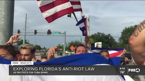 Cuban protests potentially offer first test of Florida's "anti-riot" law