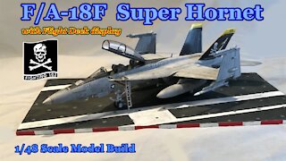 Building the Hasegawa 1/48th Scale F/A-18F Super Hornet Fighter Jet plus Flight Deck Display