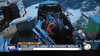 'Sting' leads to arrest in restaurant break-in