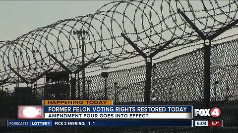 More than 1 million Floridians with felony convictions get back their right to vote Tuesday