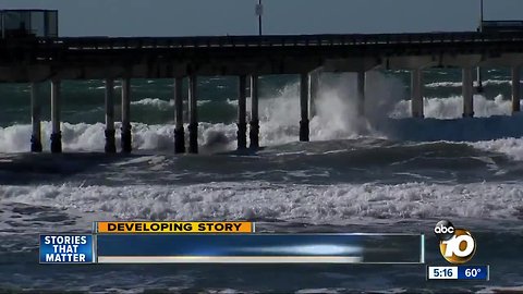 Portion of Imperial Beach street flooded during king tides