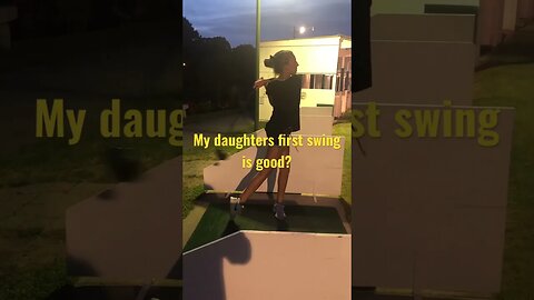 My daughters first golf swing is good? #golf #girlsgolf #girlsrule