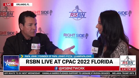 Papa John's Founder John Schnatter Full Interview with RSBN's own Grace Saldana at CPAC 2022 in FL