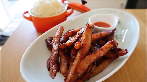 How to make Thai sun dried fried pork