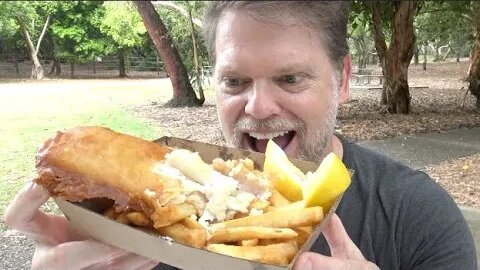 Salt and Battered Fish and Chips in Mudjimba