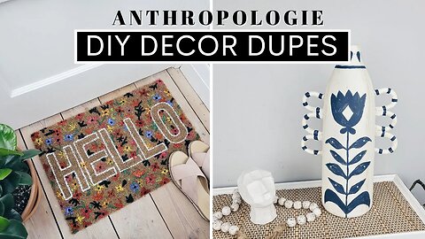 Anthropologie DIY Home Decor Dupes | Aesthetic Home Decor | Door Mat and Clay Vase