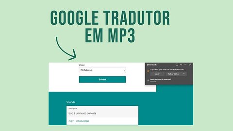 GRAVAR a VOZ do GOOGLE em MP3 lendo TEXTO
