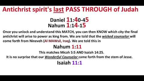 antichrist spirit's last PASS THROUGH of Judah