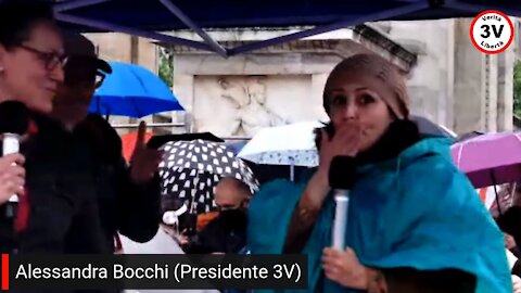 Alessandra Bocchi presidente 3V alla manifestazione di Milano 1° maggio 2021