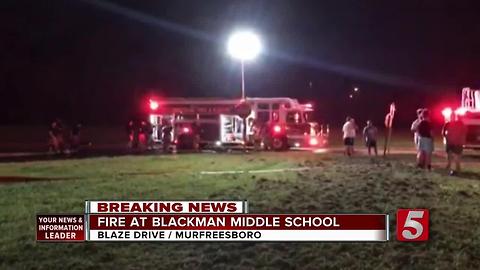 Fire Damages Building At Blackman Middle School