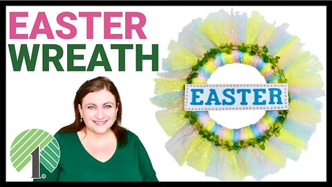 EASY EASTER DOLLAR TREE WREATH | 🌳 DECORATIVE MESH WREATH DOLLAR TREE DIY TUTORIAL | DIY With Nadia