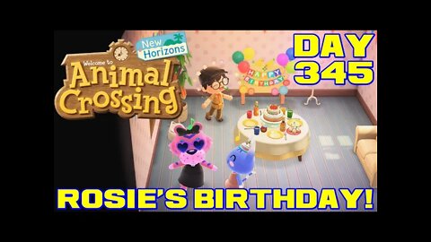 Animal Crossing: New Horizons Day 345 - Rosie's Birthday! - Nintendo Switch Gameplay 😎Benjamillion