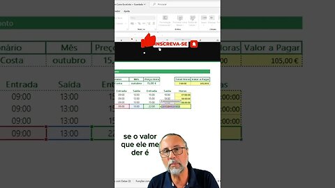 Calcular horas trabalhadas com turnos - Parte 4/5 #Shorts #dicasexcel #excelênciaemplanilhas