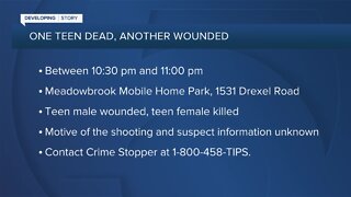 Girl killed, boy injured in shooting at mobile home park