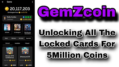 GemZcoin | Daily Combo Cards | Date 23 june 2024 | Claim 5M GemZ Coins