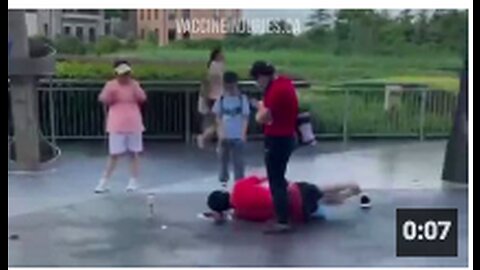 Chinese guy doing the fish out of water dance (July 7 - Shanghai Disneyland)