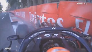 Yuki Tsunoda Onboard Crash and Retirement Q3 Qualify P8 Baku Alpha Tauri AT02 | Azerbaijan GP 2021