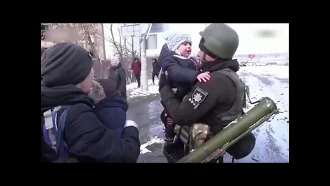 🇺🇦Graphic War🔥Ukraine Police Says Goodbye to his Son, North of Kiev, Taken to a Safe Place #Shorts