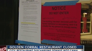 Golden Corral restaurant closed after reportedly discharging sewage into canal