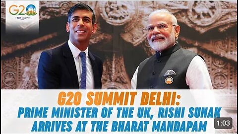 G20 summit dehli: prime minister of the Rishi sunak arrive at the Bharat mandapan