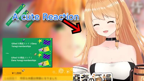 vtuber Elena Yunagi's cute reaction to Super chats & Membership gifts