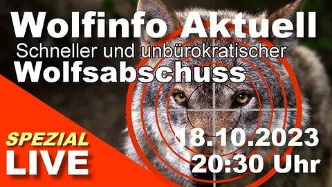 Wolfinfo Aktuell SPEZIAL LIVE (Lemke möchte schnelle und unbürokratische Wolfsabschüsse. )