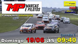 CAMPEONATO CENTRO OESTE DE MARCAS E PILOTOS | Corrida 1 | 3ª Etapa 2022 - Goiânia (GO) | Ao Vivo