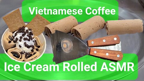 Vietnamese Coffee Ice Cream Rolled ASMR @Let's Make Ice Creams