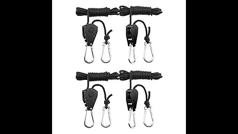 6 Pairs 18 inch Adjustable Heavy Duty Rope Hanger - Reinforced Metal Internal Gears Ratchets f...