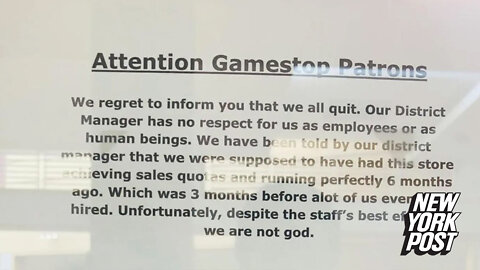 'We regret to inform you that we all quit': GameStop staff leaves savage note