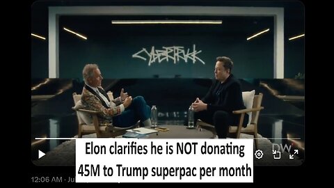 Elon clarifies Trump donation allegation on Daily Wire Jordan Peterson Interview