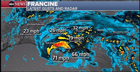 URGENT: Hurricane Francine CAT 2 to slam Louisiana Coast Houma within hour, Tornado, Flash Flood ..