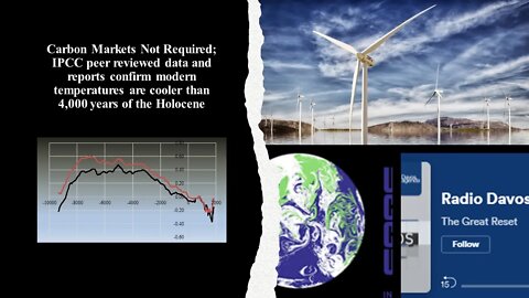 Carbon Markets Not Required; modern temperatures are cooler than 4,000 years of the Holocene