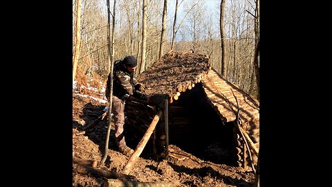 Winter camping and cooking at my shelter part: 3