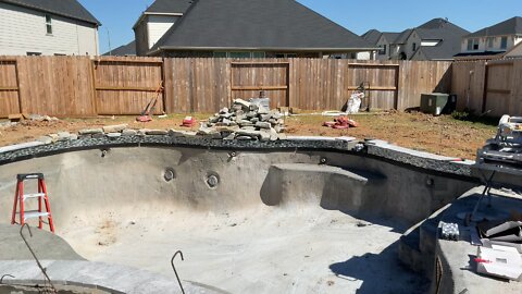 Pool construction - tiling stage